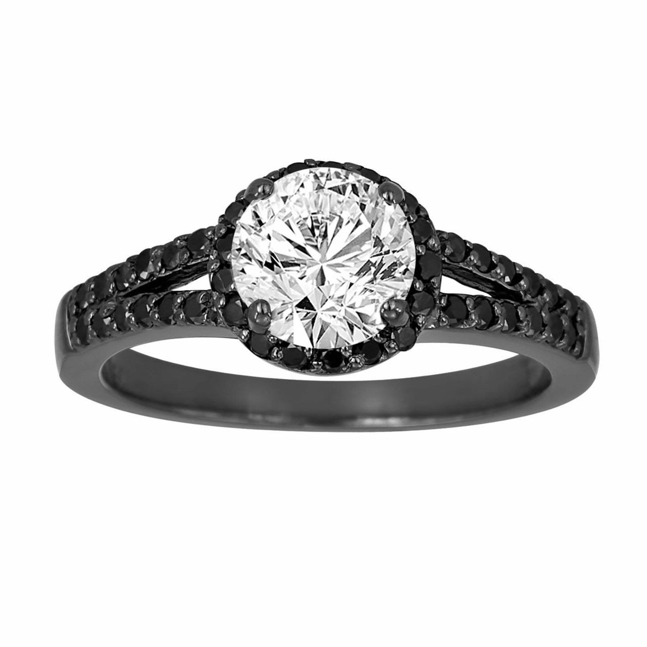Diamond Engagement Ring Fancy Black & White Diamond ...