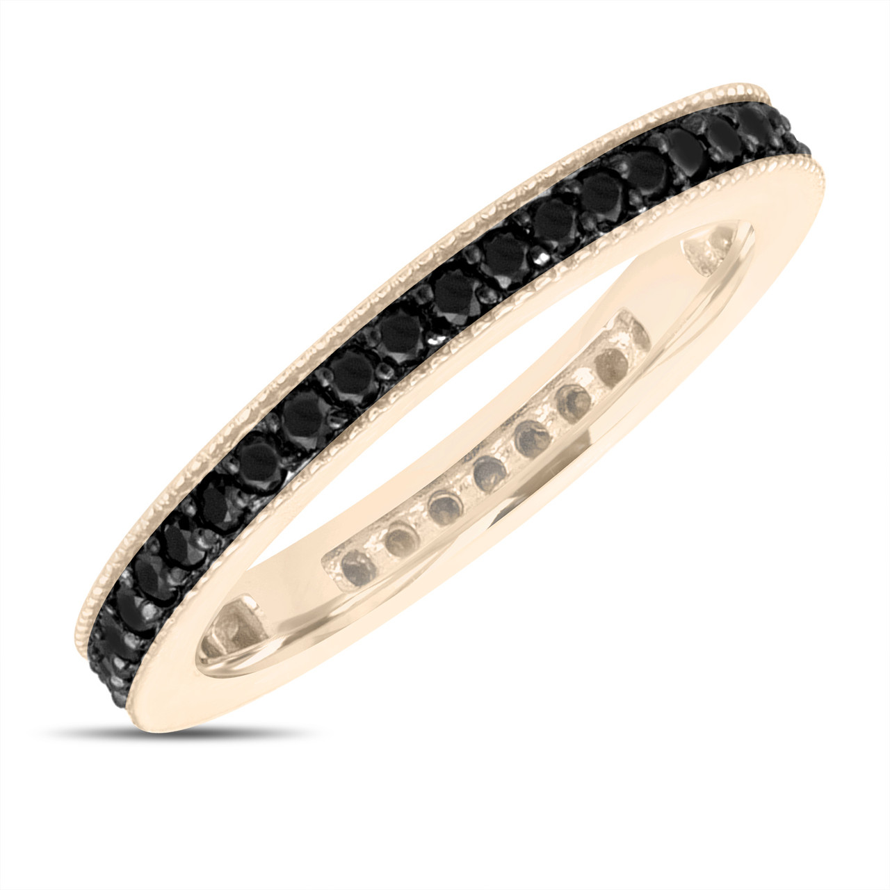 Fancy Black Diamond Eternity Wedding Band, Eternity Ring, Anniversary