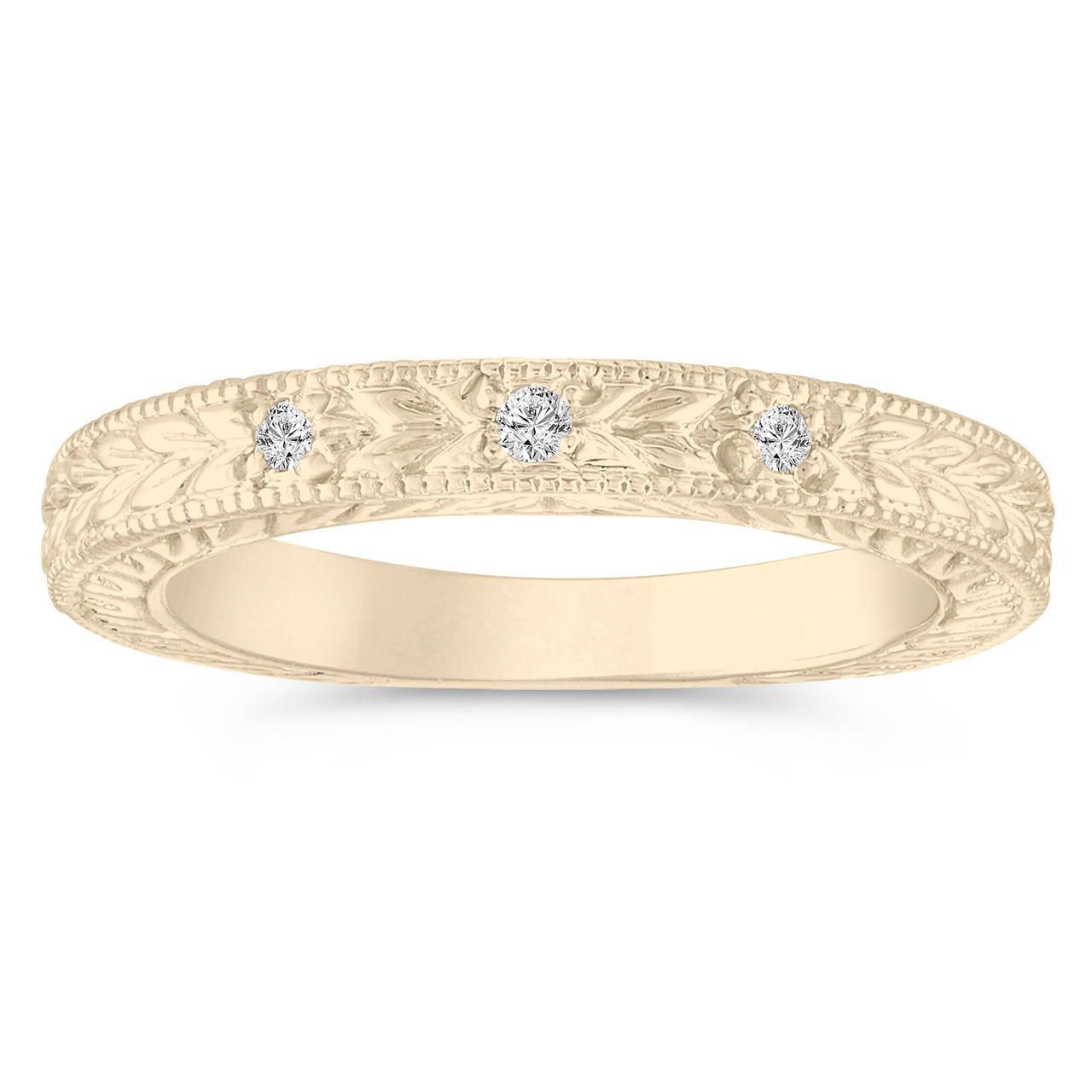 0.05 Carat Diamond Wedding Ring, Anniversary Band 14K