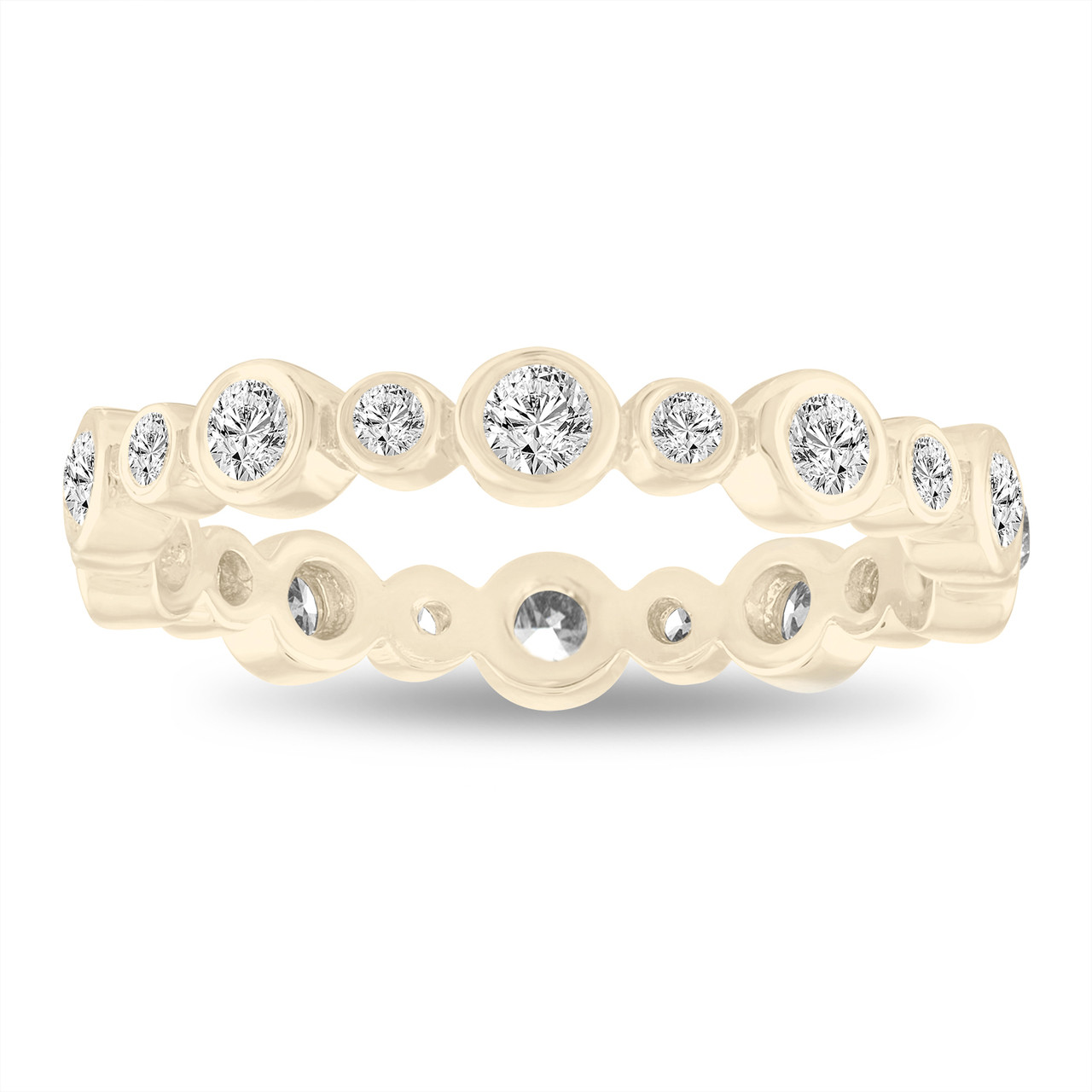 0.55 Carat Diamond Eternity Band, Bubble Wedding Ring, 14K ...