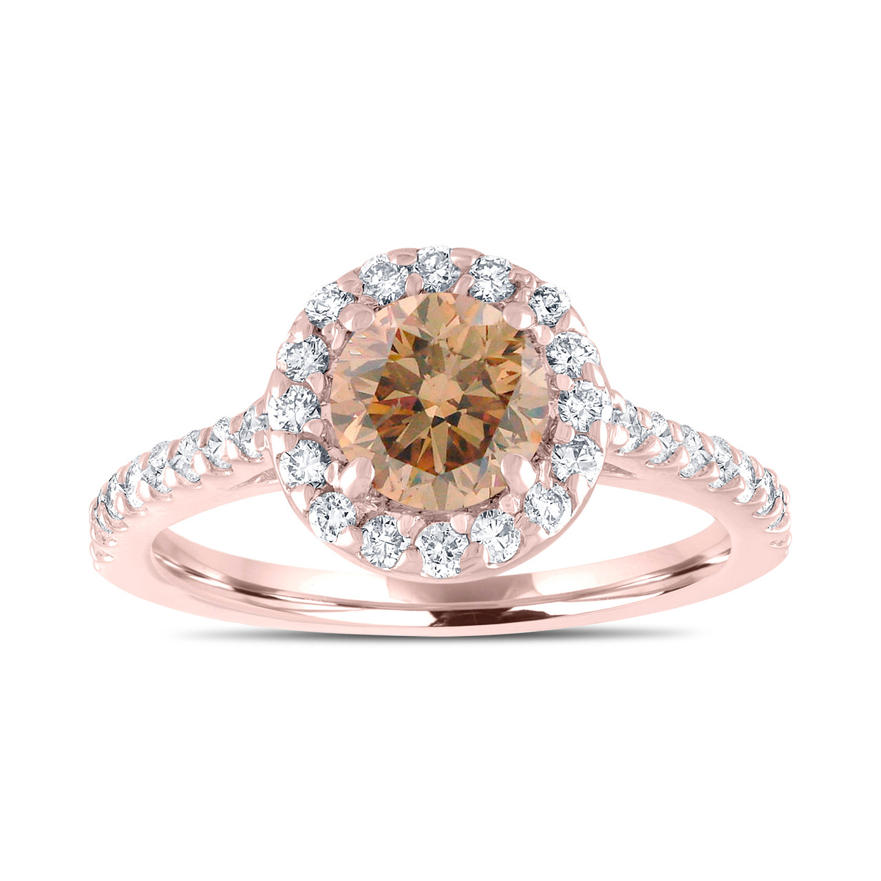 Rose Gold Champagne Diamond Engagement Ring Fancy Brown Rose Gold Champagne Diamond Engagement Ring Fancy Brown
