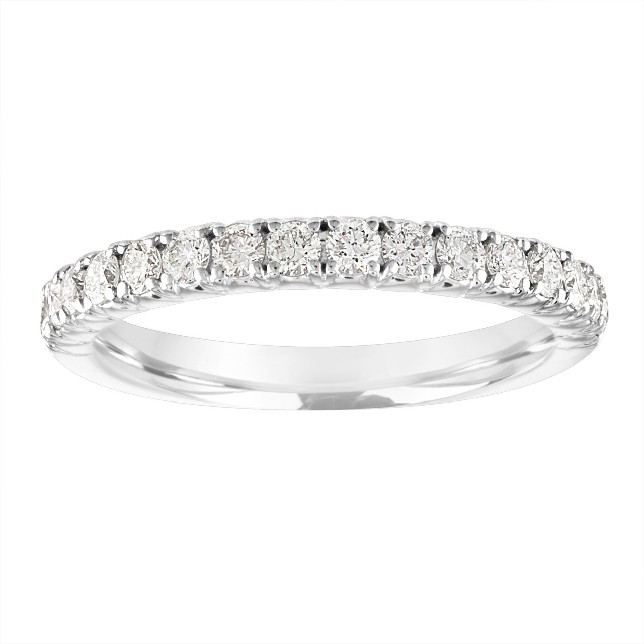 Diamond Wedding Ring, Half Eternity Wedding Band, French Pave Diamonds