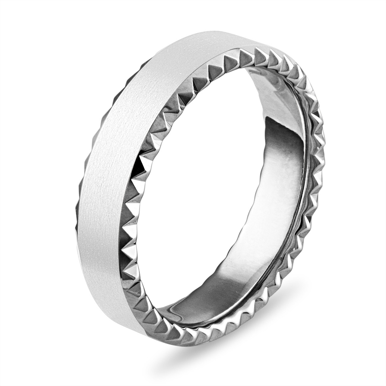 Mens Wedding Band 14k White Gold Womens Wedding Ring 6 Mm