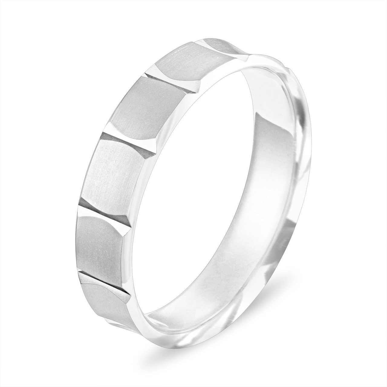 White Gold Wedding Band Mens Wedding Ring Womens Wedding