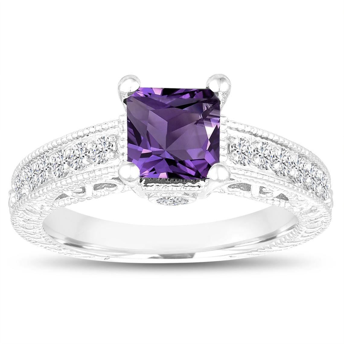 amethyst engagement rings white gold amethyst engagement rings white gold