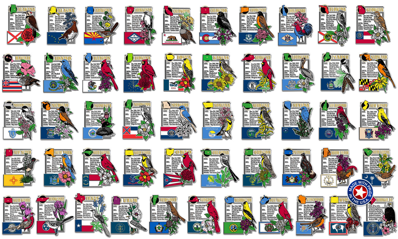 All 50 state montage magnets and Washington D.C. magnet