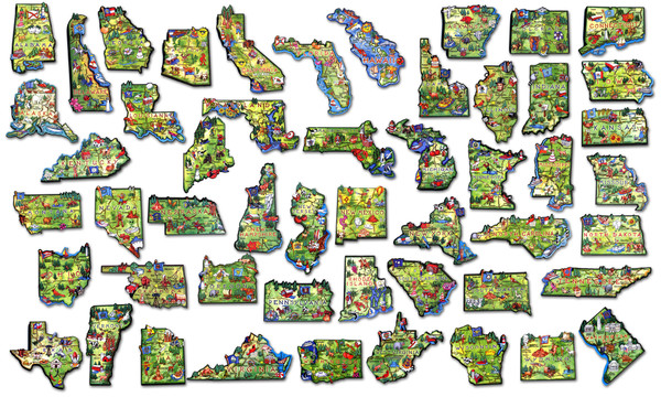 Details about / Utah Four-Piece State Magnet Set by Classic Magnets Includes 4 Unique Designs,
