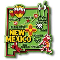 New Mexico Colorful State Magnet by Classic Magnets, 2.7" x 3.1", Collectible Souvenirs Made in the USA