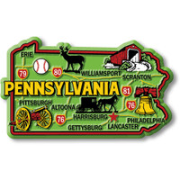 Pennsylvania Colorful State Magnet by Classic Magnets, 3.6" x 2.2", Collectible Souvenirs Made in the USA