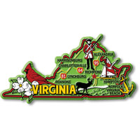 Virginia Colorful State Magnet by Classic Magnets, 4.8" x 2.5", Collectible Souvenirs Made in the USA