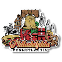 Philadelphia City Magnet by Classic Magnets, Collectible Souvenirs Made in the USA