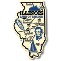 Illinois Giant State Magnet by Classic Magnets, 2.5" x 4.2", Collectible Souvenirs Made in the USA