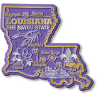 Louisiana Giant State Magnet by Classic Magnets, 3.6" x 3.3", Collectible Souvenirs Made in the USA