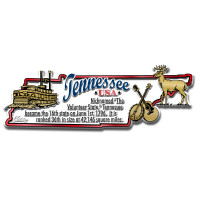 Tennessee Information State Magnet by Classic Magnets, 4.5" x 1.6", Collectible Souvenirs Made in the USA