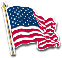 American Flag Magnet (Waving) by Classic Magnets, Collectible Souvenirs Made in the USA