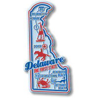 Delaware Premium State Magnet by Classic Magnets, 1.8" x 3.6", Collectible Souvenirs Made in the USA