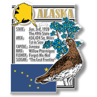 Alaska State Montage Magnet by Classic Magnets, 2.6" x 3.2", Collectible Souvenirs Made in the USA