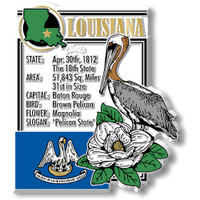 Louisiana State Montage Magnet by Classic Magnets, 2.7" x 3.2", Collectible Souvenirs Made in the USA