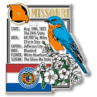 Missouri State Montage Magnet by Classic Magnets, 2.9" x 3.2", Collectible Souvenirs Made in the USA