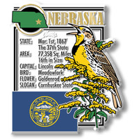 Nebraska State Montage Magnet by Classic Magnets, 2.7" x 3.2", Collectible Souvenirs Made in the USA