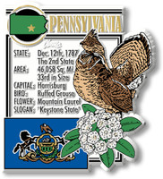 Pennsylvania State Montage Magnet by Classic Magnets, 2.8" x 3.2", Collectible Souvenirs Made in the USA