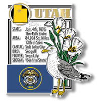 Utah State Montage Magnet by Classic Magnets, 3" x 3.1", Collectible Souvenirs Made in the USA