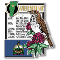 Vermont State Montage Magnet by Classic Magnets, 3" x 3.3", Collectible Souvenirs Made in the USA