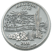Arizona State Quarter Magnet by Classic Magnets, Collectible Souvenirs Made in the USA