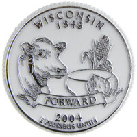 Wisconsin State Quarter Magnet by Classic Magnets, Collectible Souvenirs Made in the USA