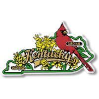 Kentucky State Bird and Flower Map Magnet by Classic Magnets, Collectible Souvenirs Made in the USA