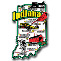 Indiana Jumbo State Magnet by Classic Magnets, Collectible Souvenirs Made in the USA