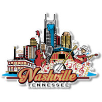 Nashville City Collage Magnet by Classic Magnets, Collectible Souvenirs Made in the USA