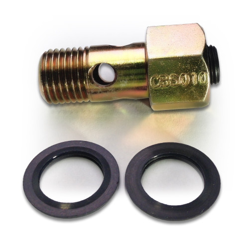 Fuel Pressure Gauge Adapter Snubber for Cummins® trucks allows you a faster installation of a fuel pressure guage. 