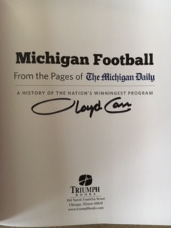 Michigan Football: A History of the Nation's Winningest Program is a compilation of stories and pictures that have been printed in The Michigan Daily, the University of Michigan's student-run newspaper, from 1890 to winning the Sugar Bowl in January 2012.

This edition has been signed by former University of Michigan Head Football Coach, Lloyd Carr. A great gift for the ultimate fan.