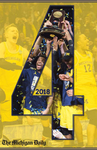 2018 Basketball  "4" Maize Poster