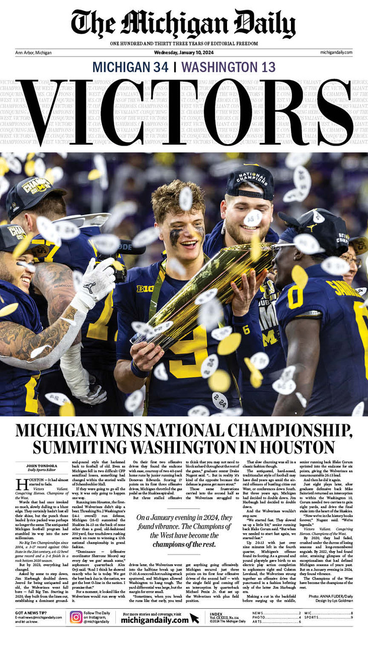 Michigan Daily January 10, 2024 Newspaper Student Publications
