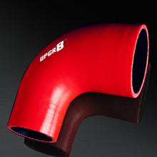 UNIVERSAL 4-PLY 2.0 INCH TO 3.0 INCH HIGH PERFORMANCE RED 90 DEGREE REDUCER COUPLER SILICONE HOSE