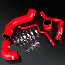 99-06 Bora MK4/Golf MK4/Jetta MK4/New Beetle MK4/A3/TT 1.8T High Performance 4-PLY Red Turbo Induction Silicone Hose Kit