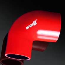 UNIVERSAL 4-PLY 2.36 INCH TO 3.0 INCH HIGH PERFORMANCE RED 90 DEGREE REDUCER COUPLER SILICONE HOSE