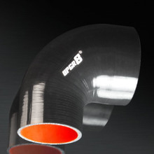 UNIVERSAL 4-PLY 3.0 INCH TO 4.0 INCH HIGH PERFORMANCE BLACK 90 DEGREE REDUCER COUPLER SILICONE HOSE