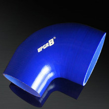 UNIVERSAL 4-PLY 3.0 INCH TO 4.0 INCH HIGH PERFORMANCE BLUE 90 DEGREE REDUCER COUPLER SILICONE HOSE