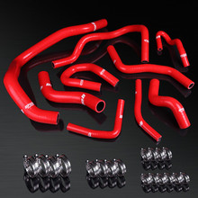96-99 Honda CIVIC VTI EK3 D15 3-Stage VTEC High Performance 4-PLY Red Radiator&Heater Silicone Hose Kit