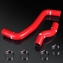 95-00 Corolla Levin/RSI/RXI/ BZ Touring/Sprinter Trueno/Carib 4A-GE 20V Black Top High Performance 4-PLY Red Radiator Silicone Hose Kit