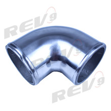 Aluminum Elbow Pipe, 90 Degree, 2.5" Diameter, Polished