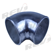 Aluminum Elbow Pipe, 90 Degree, 3.5" Diameter, Polished