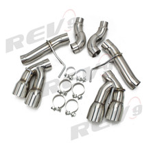 REV9 FOR Chevrolet Camaro 2.0T 2016+UP Axle Back FlowMaxx Exhaust Muffler Delete Kit, Straight Pipe, Quad Tips