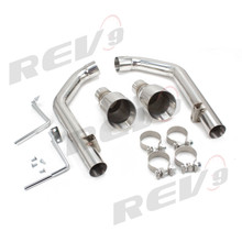 REV9 FOR Ford Mustang V8 2015-17 FowMaxx Stainless Axle-Back Exhaust Straight Pipe System