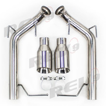 REV9 FOR Ford Mustang 11-14 V8 GT / BOSS 302 / GT500 2.5" Dual Axle Back FlowMaxx Exhaust Kit, Straight Pipe