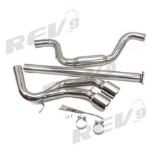 REV9 FOR Ford Focus ST 2013+ 2.0T Ecoboost FlowMaxx Stainless Steel Catback Muffler Delete Exhaust Kit, 3" Pipe
