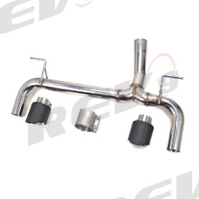 REV9 FOR BMW 435i / 435i xDrive Coupe (F32) 2014-16 FlowMaxx Stainless Axle-Back Muffler Exhaust System w. Carbon Fiber Tip